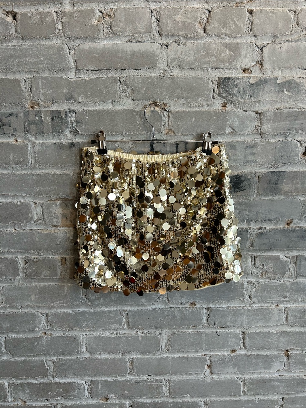 Gold Sequin Mini Skirt - Women's Party Skirt